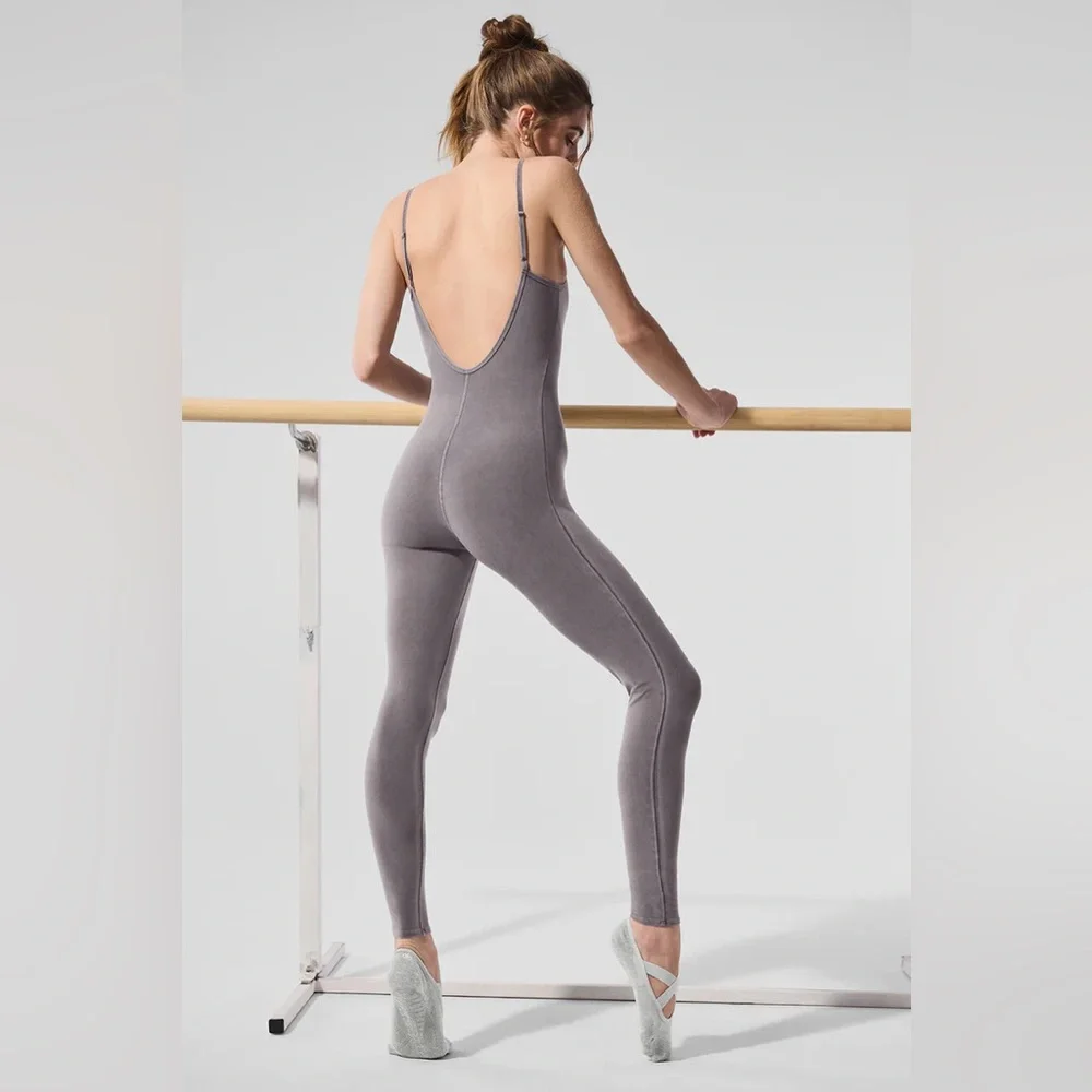 ALO YOGA | ✨NEW✨ Washed Alosoft One And Done Onesie in Cool Grey Wash